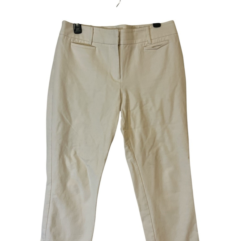 White Ann Taylor Loft - “Julie” Straight-Leg Pants - cropped